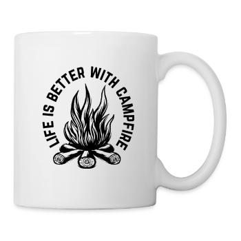 Life is better around the campfire - Mug - white - Right
