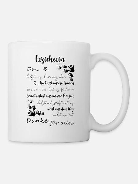 Danke für alles Erzieherin Lehrer Kindergarten - Tasse - Weiß