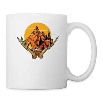 Red Deer I Deer Antler Hunter Hunting Motif pour - Mug blanc - blanc - Droite