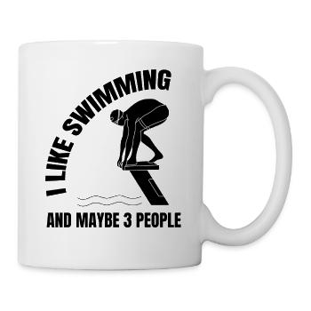 Schwimmen Spruch Geschenk Schwimmer Schwimmerin - Tasse - Weiß - Rechts