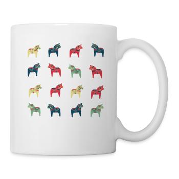 Chevaux Dala suédois - Mug blanc - blanc - Droite