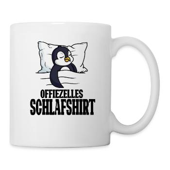 Offizielles Schlafshirt Pinguin Schlafanzug - Tasse - Weiß - Rechts