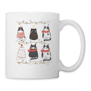 Süße Katzen Xmas Kätzchen Weihnachtsoutfit - Tasse - Weiß - Rechts