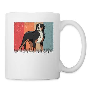Grand chien de montagne suisse rétro - Mug blanc - blanc - Droite