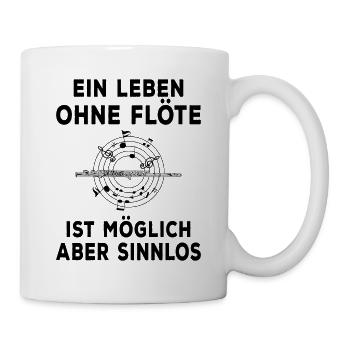Querflöte - Tasse - Weiß - Rechts