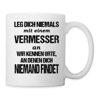 Vermessungstechniker Geometer Vermesser Beruf - Tasse - Weiß - Rechts