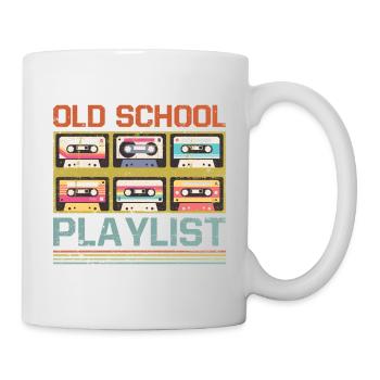Old School Playlist Cassette Tape Music Retro 80s - Mug - white - Right