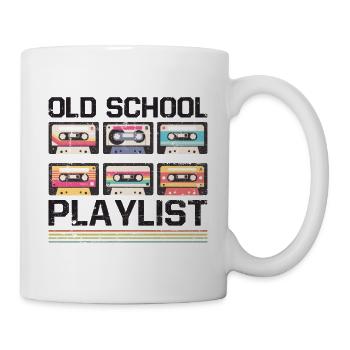 Old School Playlist Cassette Cassette Musique Rétro années 80 - Mug blanc - blanc - Droite
