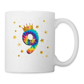 Teinture d’anniversaire colorée 9 ans filles 9. - Mug blanc - blanc - Droite