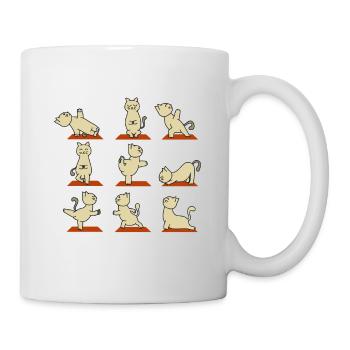 Yoga cats in all positions Gift idea - Mug - white - Right