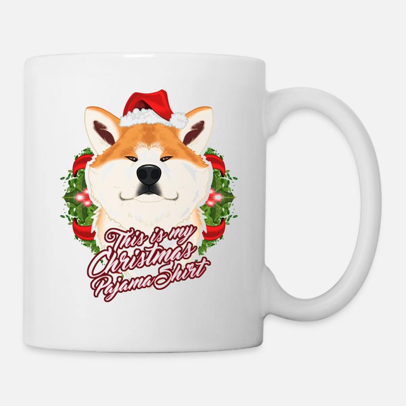 C’est ma chemise de pyjama de Noël Akita Inu - Mug blanc - blanc