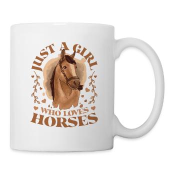 Juste une fille qui aime les chevaux, fille mignonne - Mug blanc - blanc - Droite