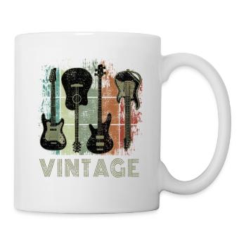 Vintage Gitarre für den Musiker und Gitarristen - Tasse - Weiß - Rechts