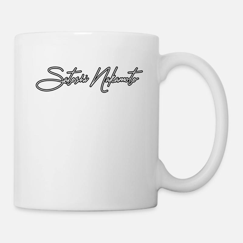 Bitcoin Satoshi Nakamoto BTC Lettering - Mug - white