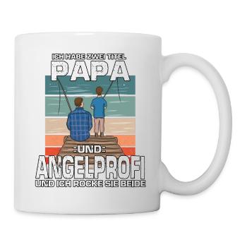 Kultiges Angler Fisch Papa Sportangler Angeln - Tasse - Weiß - Rechts
