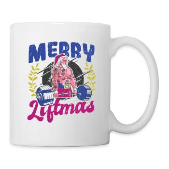 Merry Liftmas Bodybuilder Santa Powerlifting - Mug blanc - blanc - Droite