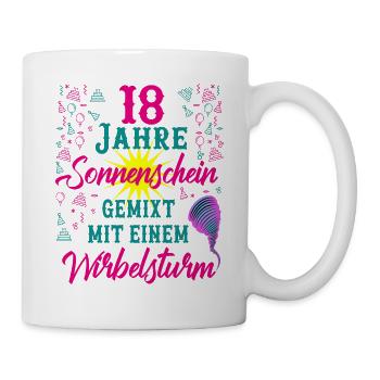 18 Geburtstag Frauen Geschenk 18 Jahre Geburtstag - Tasse - Weiß - Rechts