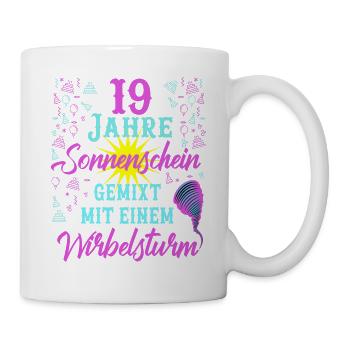 19 Geburtstag Frauen Geschenk 19 Jahre Geburtstag - Tasse - Weiß - Rechts