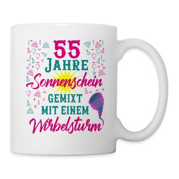 55 Geburtstag Frauen Geschenk 55 Jahre Geburtstag - Tasse - Weiß - Rechts