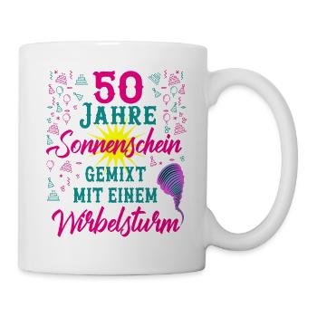50 Geburtstag Frauen Geschenk 50 Jahre Geburtstag - Tasse - Weiß - Rechts