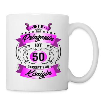 50 Geburtstag Frauen Geschenk 50 Jahre Geburtstag - Tasse - Weiß - Rechts