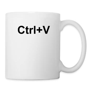 CTRL + V - Vater und Kind Geschenk - Tasse - Weiß - Rechts