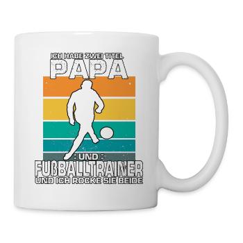 Vintage Hobby Fußballer Motiv Fußballtrainer - Tasse - Weiß - Rechts