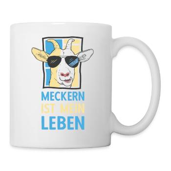 Meckern ist mein Leben Cooler Ziegenbock Spruch - Tasse - Weiß - Rechts