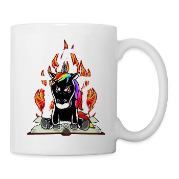 Satan Einhorn Pentagramm Teuflisch Fabelwesen Böse - Tasse - Weiß - Rechts