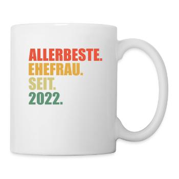 Beste Ehefrau seit 2022 1. Hochzeitstag - Tasse - Weiß - Rechts
