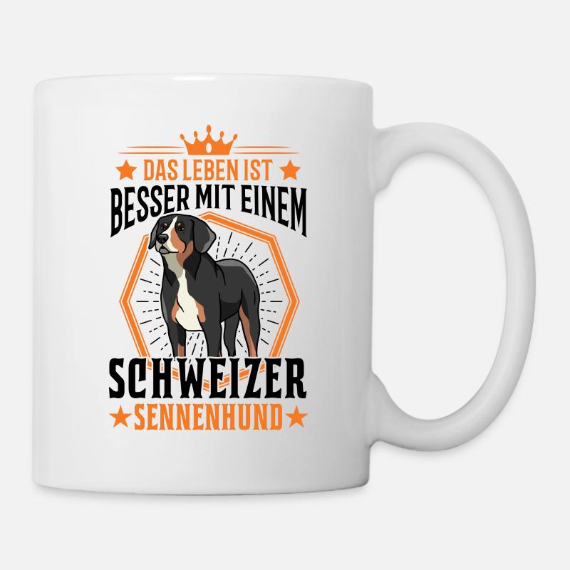 Schweizer Sennenhund Leben Schweizer Hund - Tasse - Weiß