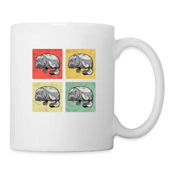 Seekuh Vintage Manati Meeressäuger Seekuh - Tasse - Weiß - Rechts