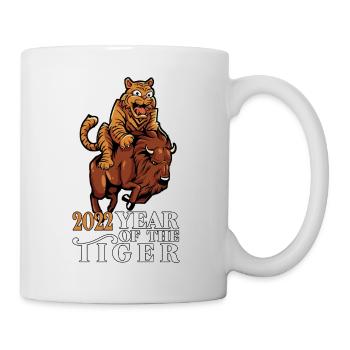 Tiger reitet auf Büffel - 2022 Jahr des Tigers - Tasse - Weiß - Rechts