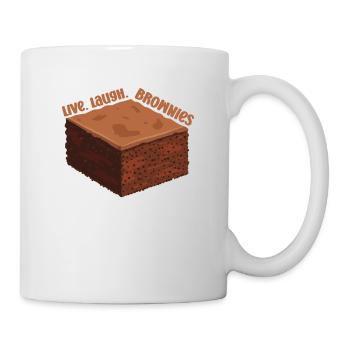 Brownie Live Laugh Saying Food Dessert Saying - Mug blanc - blanc - Droite