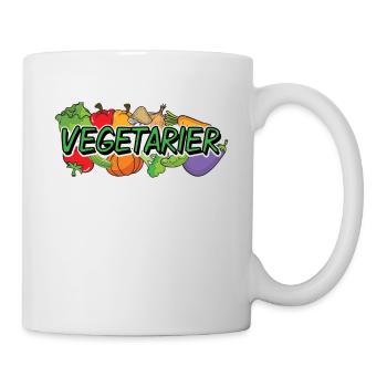 Vegetarier Vegan Shirt Gemüse Essen Umwelt - Tasse - Weiß - Rechts