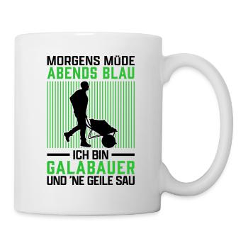 Galabauer Abends blau Galabau Gärtner - Tasse - Weiß - Rechts