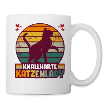 Katzenmama Katze Katzenliebhaber Knallharte Katzen - Tasse - Weiß - Rechts
