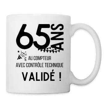 anniversaire 65 ans cadeau - Mug blanc - blanc - Droite
