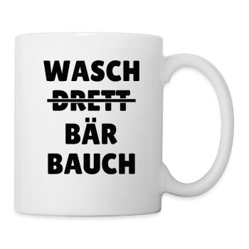 Waschbärbauch Drett Waschbär Sport Motivation - Tasse - Weiß - Rechts