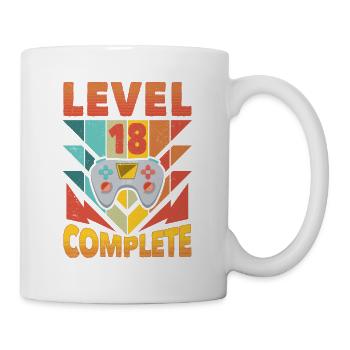 Level 18 Complete 2004 Game 18. Geburtstag - Tasse - Weiß - Rechts