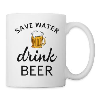 Save water drink beer - Mug - white - Right
