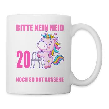 20 Jahre im Dienst 20 Jähriges Dienstjubiläum - Tasse - Weiß - Rechts