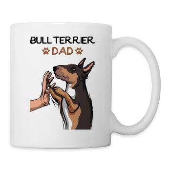 Bullterrier Hunde Papa Dad Herrchen - Tasse - Weiß - Rechts