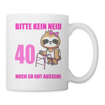 40 Jahre im Dienst 40 Jähriges Dienstjubiläum - Tasse - Weiß - Rechts