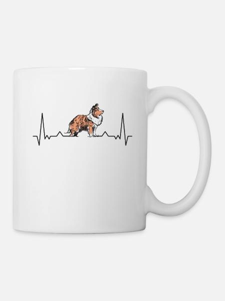 Sheltie Herzschlag Hütehund Shetland Sheepdog - Tasse - Weiß