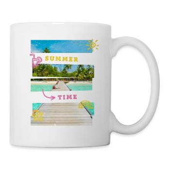 Été Sun Beach Sea Palm Voyage de vacances - Mug blanc - blanc - Droite
