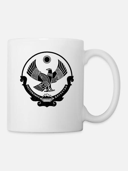 Adler Dagestan Wappen Flagge - Tasse - Weiß