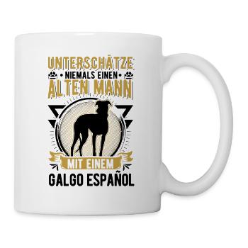 Galgo Español Alter Mann Spanischer Windhund - Tasse - Weiß - Rechts