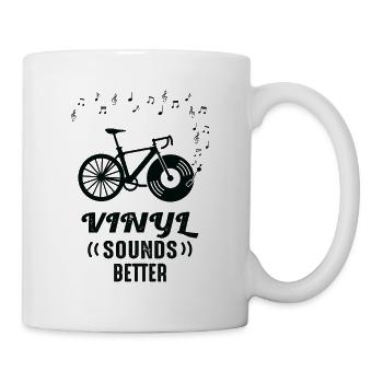 Vinyl Sounds Better Fahrrad mit Schallplatte - Tasse - Weiß - Rechts