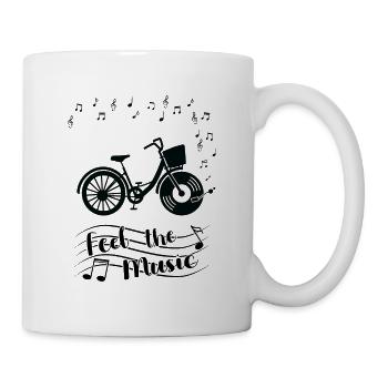 Feel The Music Bike with Vinyl Record - Mug - white - Right